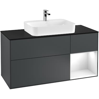 Tvättställsskåp Villeroy & Boch Finion med 3 Lådor Hylla och Bänkskiva för Ytmonterat Tvättställ