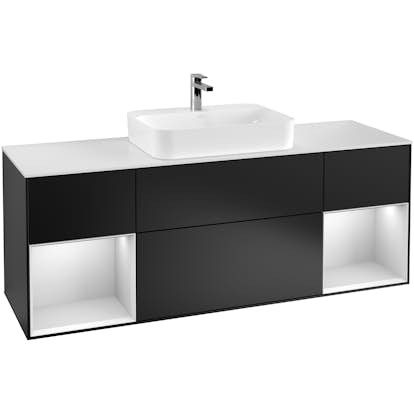 Tvättställsskåp Villeroy & Boch Finion med Två Hyllor och Bänkskiva för Ytmonterat Tvättställ