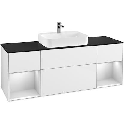 Tvättställsskåp Villeroy & Boch Finion med Två Hyllor och Bänkskiva för Ytmonterat Tvättställ