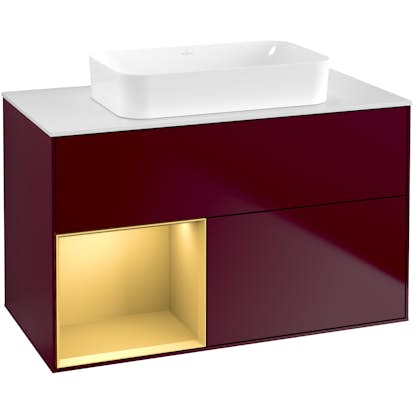 Tvättställsskåp Villeroy & Boch Finion med 2 Lådor Hylla och Bänkskiva för Fristående Tvättställ