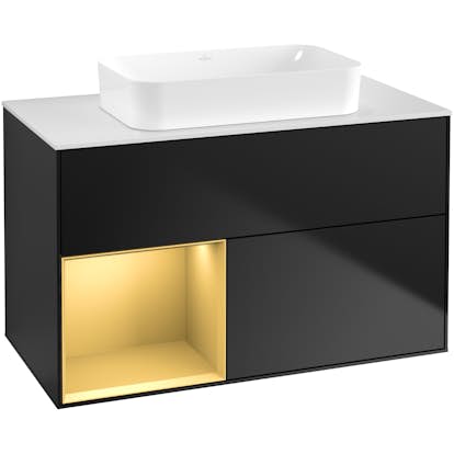 Tvättställsskåp Villeroy & Boch Finion med 2 Lådor Hylla och Bänkskiva för Fristående Tvättställ