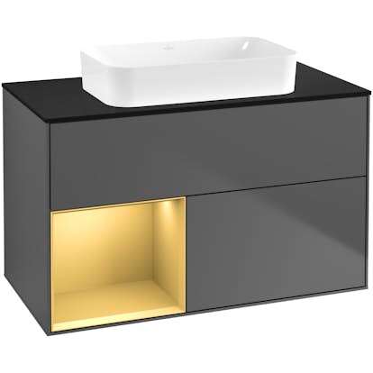 Tvättställsskåp Villeroy & Boch Finion med 2 Lådor Hylla och Bänkskiva för Fristående Tvättställ