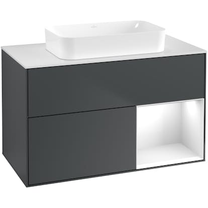 Tvättställsskåp Villeroy & Boch Finion med 2 Lådor Hylla och Bänkskiva för Fristående Tvättställ