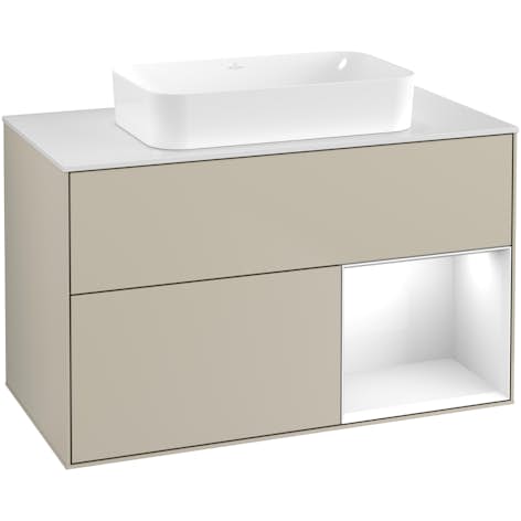 Tvättställsskåp Villeroy & Boch Finion med 2 Lådor Hylla och Bänkskiva för Fristående Tvättställ