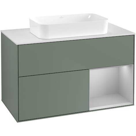 Tvättställsskåp Villeroy & Boch Finion med 2 Lådor Hylla och Bänkskiva för Fristående Tvättställ