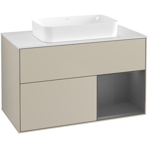Tvättställsskåp Villeroy & Boch Finion med 2 Lådor Hylla och Bänkskiva för Fristående Tvättställ