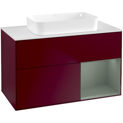 Tvättställsskåp Villeroy & Boch Finion med 2 Lådor Hylla och Bänkskiva för Fristående Tvättställ