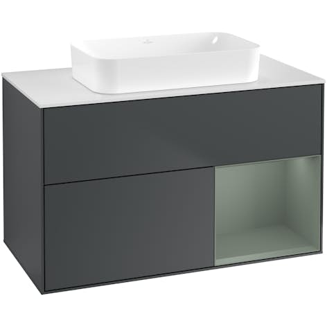 Tvättställsskåp Villeroy & Boch Finion med 2 Lådor Hylla och Bänkskiva för Fristående Tvättställ