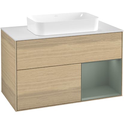 Tvättställsskåp Villeroy & Boch Finion med 2 Lådor Hylla och Bänkskiva för Fristående Tvättställ