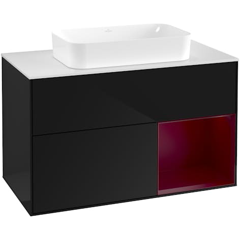 Tvättställsskåp Villeroy & Boch Finion med 2 Lådor Hylla och Bänkskiva för Fristående Tvättställ