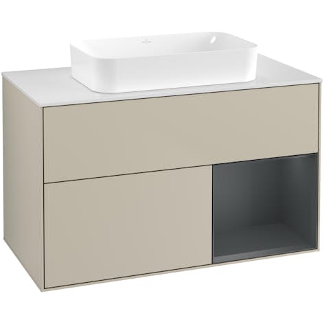 Tvättställsskåp Villeroy & Boch Finion med 2 Lådor Hylla och Bänkskiva för Fristående Tvättställ
