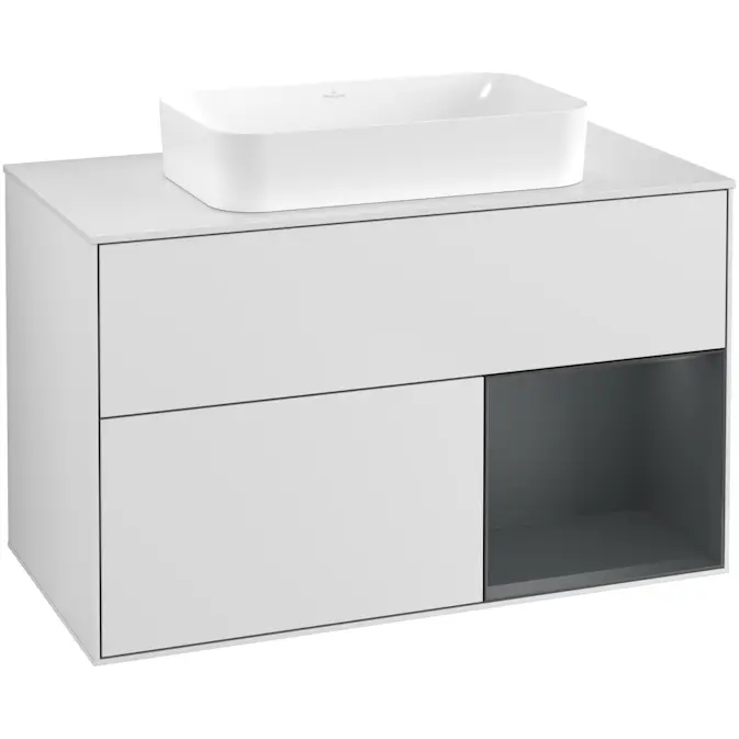 Tvättställsskåp Villeroy & Boch Finion med 2 Lådor Hylla och Bänkskiva för Fristående Tvättställ