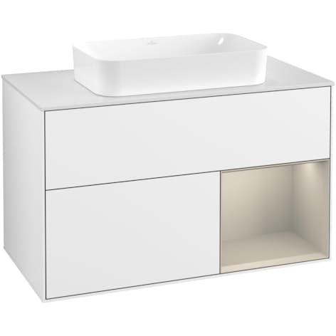 Tvättställsskåp Villeroy & Boch Finion med 2 Lådor Hylla och Bänkskiva för Fristående Tvättställ