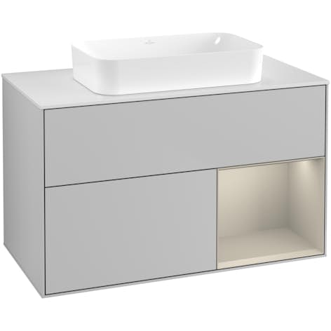 Tvättställsskåp Villeroy & Boch Finion med 2 Lådor Hylla och Bänkskiva för Fristående Tvättställ