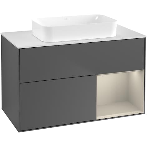 Tvättställsskåp Villeroy & Boch Finion med 2 Lådor Hylla och Bänkskiva för Fristående Tvättställ