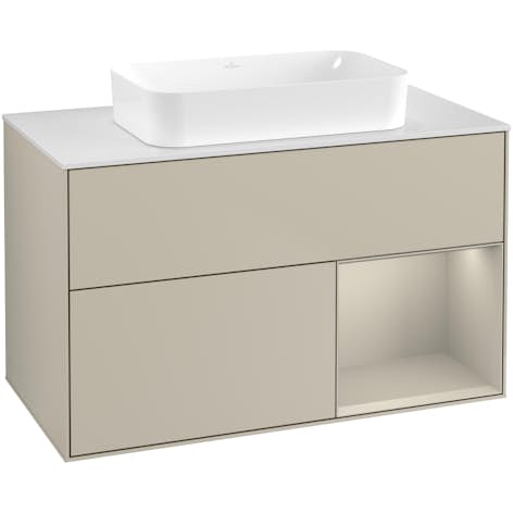 Tvättställsskåp Villeroy & Boch Finion med 2 Lådor Hylla och Bänkskiva för Fristående Tvättställ