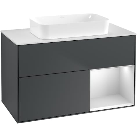 Tvättställsskåp Villeroy & Boch Finion med 2 Lådor Hylla och Bänkskiva för Fristående Tvättställ