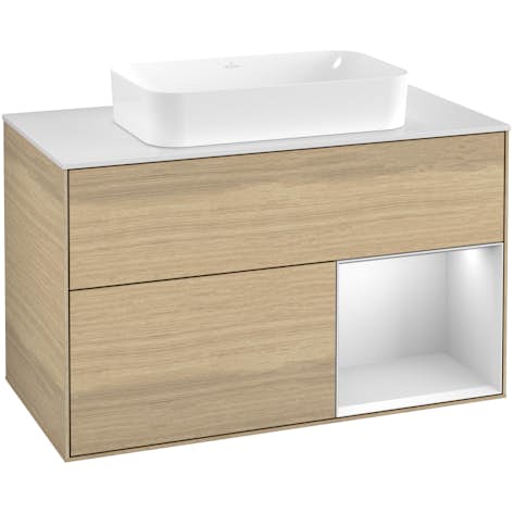 Tvättställsskåp Villeroy & Boch Finion med 2 Lådor Hylla och Bänkskiva för Fristående Tvättställ