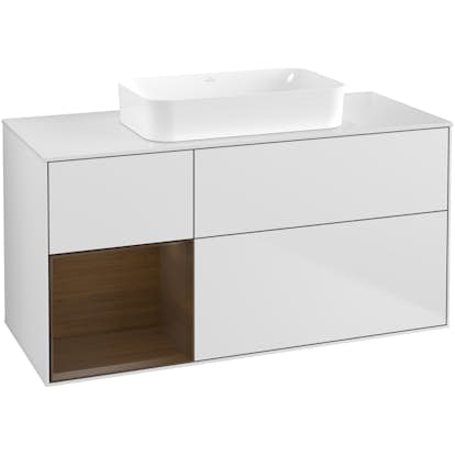 Tvättställsskåp Villeroy & Boch Finion med 3 Lådor Hylla och Bänkskiva för Fristående Tvättställ