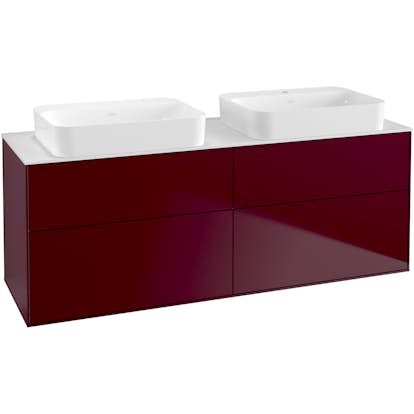 Tvättställsskåp Villeroy & Boch Finion med 4 Lådor och Bänkskiva för Två Fristående Tvättställ