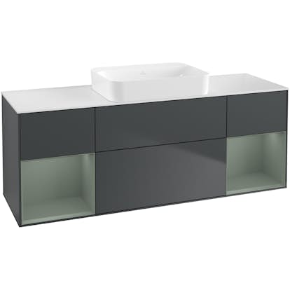 Tvättställsskåp Villeroy & Boch Finion med Två Hyllor och Bänkskiva för Fristående Tvättställ