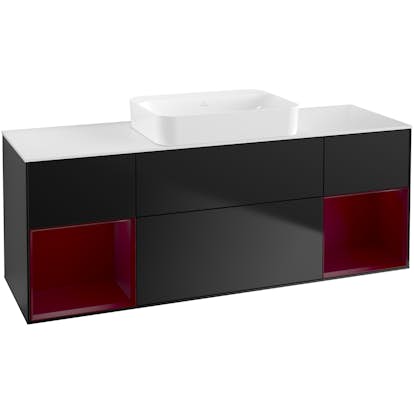 Tvättställsskåp Villeroy & Boch Finion med Två Hyllor och Bänkskiva för Fristående Tvättställ