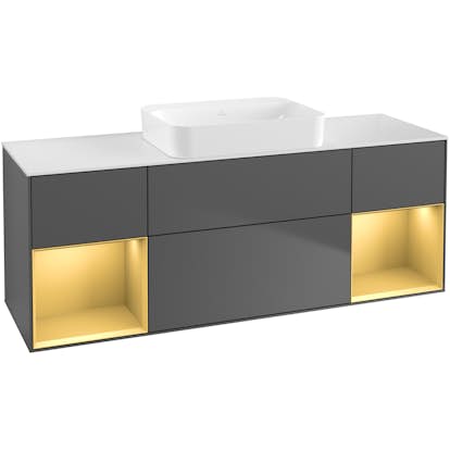 Tvättställsskåp Villeroy & Boch Finion med Två Hyllor och Bänkskiva för Fristående Tvättställ