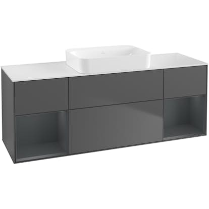 Tvättställsskåp Villeroy & Boch Finion med Två Hyllor och Bänkskiva för Fristående Tvättställ