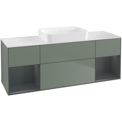 Tvättställsskåp Villeroy & Boch Finion med Två Hyllor och Bänkskiva för Fristående Tvättställ