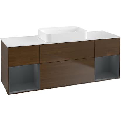 Tvättställsskåp Villeroy & Boch Finion med Två Hyllor och Bänkskiva för Fristående Tvättställ