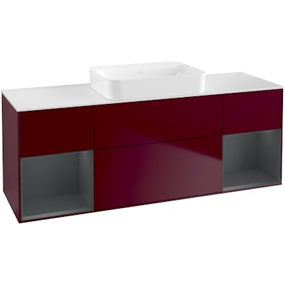 Tvättställsskåp Villeroy & Boch Finion med Två Hyllor och Bänkskiva för Fristående Tvättställ