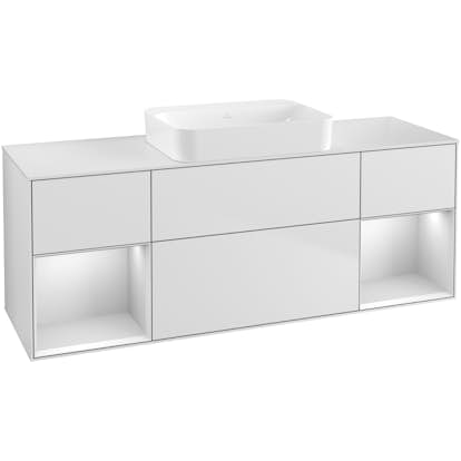 Tvättställsskåp Villeroy & Boch Finion med Två Hyllor och Bänkskiva för Fristående Tvättställ