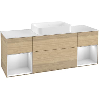 Tvättställsskåp Villeroy & Boch Finion med Två Hyllor och Bänkskiva för Fristående Tvättställ