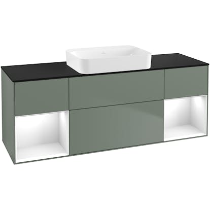 Tvättställsskåp Villeroy & Boch Finion med Två Hyllor och Bänkskiva för Fristående Tvättställ