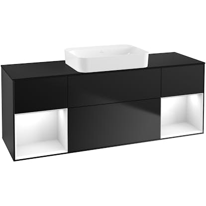 Tvättställsskåp Villeroy & Boch Finion med Två Hyllor och Bänkskiva för Fristående Tvättställ