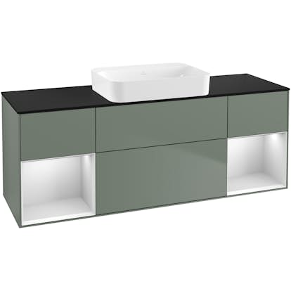 Tvättställsskåp Villeroy & Boch Finion med Två Hyllor och Bänkskiva för Fristående Tvättställ
