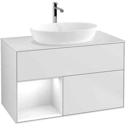 Tvättställsskåp Villeroy & Boch Finion med 2 Lådor Hylla och Bänkskiva för Fristående Tvättställ från Artis & Collaro