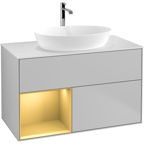 Tvättställsskåp Villeroy & Boch Finion med 2 Lådor Hylla och Bänkskiva för Fristående Tvättställ från Artis & Collaro