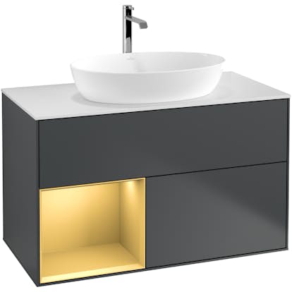 Tvättställsskåp Villeroy & Boch Finion med 2 Lådor Hylla och Bänkskiva för Fristående Tvättställ från Artis & Collaro