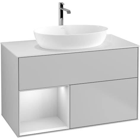 Tvättställsskåp Villeroy & Boch Finion med 2 Lådor Hylla och Bänkskiva för Fristående Tvättställ från Artis & Collaro