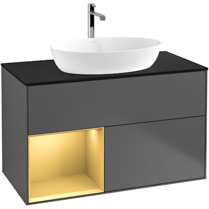 Tvättställsskåp Villeroy & Boch Finion med 2 Lådor Hylla och Bänkskiva för Fristående Tvättställ från Artis & Collaro