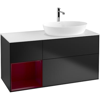 Tvättställsskåp Villeroy & Boch Finion med 3 Lådor Hylla och Bänkskiva för Ocentrerat Tvättställ från Artis & Collaro