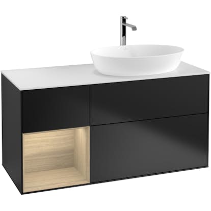 Tvättställsskåp Villeroy & Boch Finion med 3 Lådor Hylla och Bänkskiva för Ocentrerat Tvättställ från Artis & Collaro