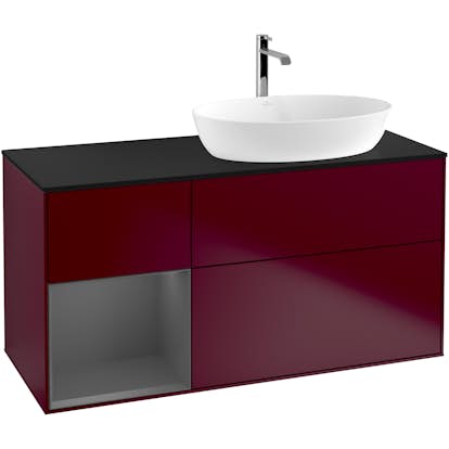 Tvättställsskåp Villeroy & Boch Finion med 3 Lådor Hylla och Bänkskiva för Ocentrerat Tvättställ från Artis & Collaro