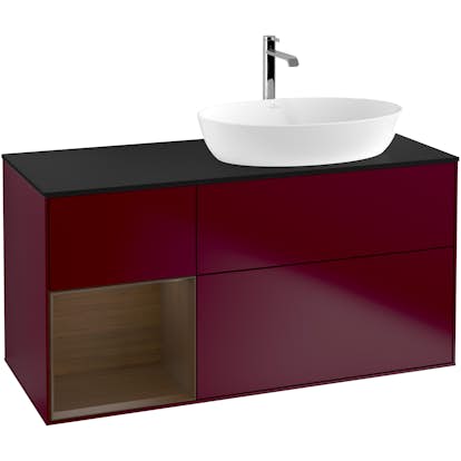 Tvättställsskåp Villeroy & Boch Finion med 3 Lådor Hylla och Bänkskiva för Ocentrerat Tvättställ från Artis & Collaro