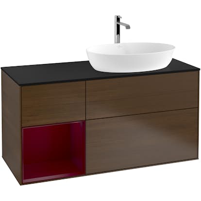 Tvättställsskåp Villeroy & Boch Finion med 3 Lådor Hylla och Bänkskiva för Ocentrerat Tvättställ från Artis & Collaro