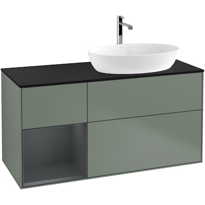 Tvättställsskåp Villeroy & Boch Finion med 3 Lådor Hylla och Bänkskiva för Ocentrerat Tvättställ från Artis & Collaro