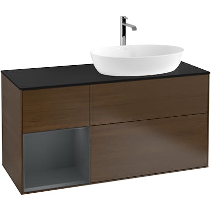 Tvättställsskåp Villeroy & Boch Finion med 3 Lådor Hylla och Bänkskiva för Ocentrerat Tvättställ från Artis & Collaro