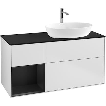 Tvättställsskåp Villeroy & Boch Finion med 3 Lådor Hylla och Bänkskiva för Ocentrerat Tvättställ från Artis & Collaro