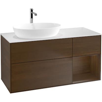 Tvättställsskåp Villeroy & Boch Finion med 3 Lådor Hylla och Bänkskiva för Ocentrerat Tvättställ från Artis & Collaro